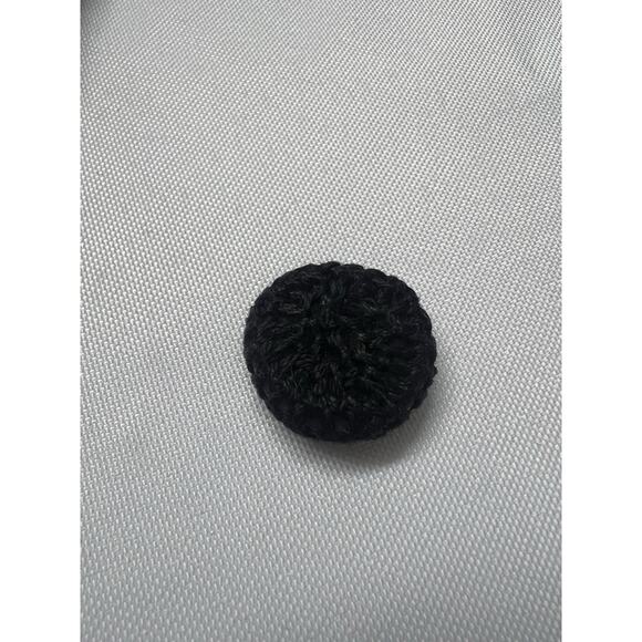 Vintage Victoria Jones Christmas Sweater Med Black Stocking Holly Applique - Picture 10 of 11